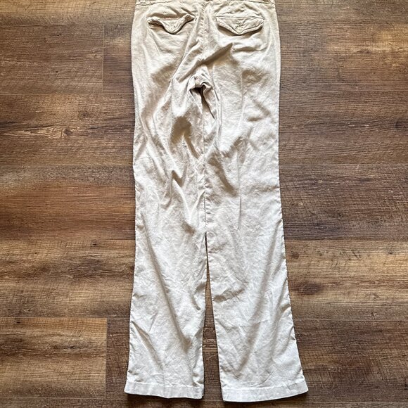 Level 99 Khaki Linen blend bootcut pants Size 25 - Picture 3 of 12